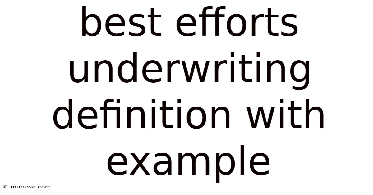 Best Efforts Underwriting Definition With Example