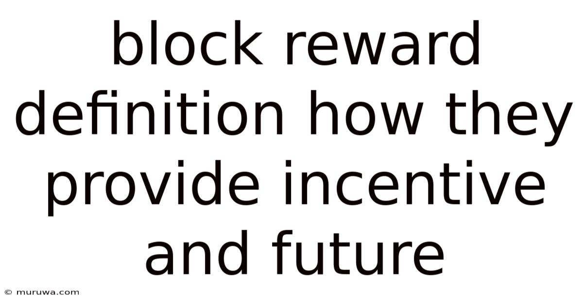 Block Reward Definition How They Provide Incentive And Future