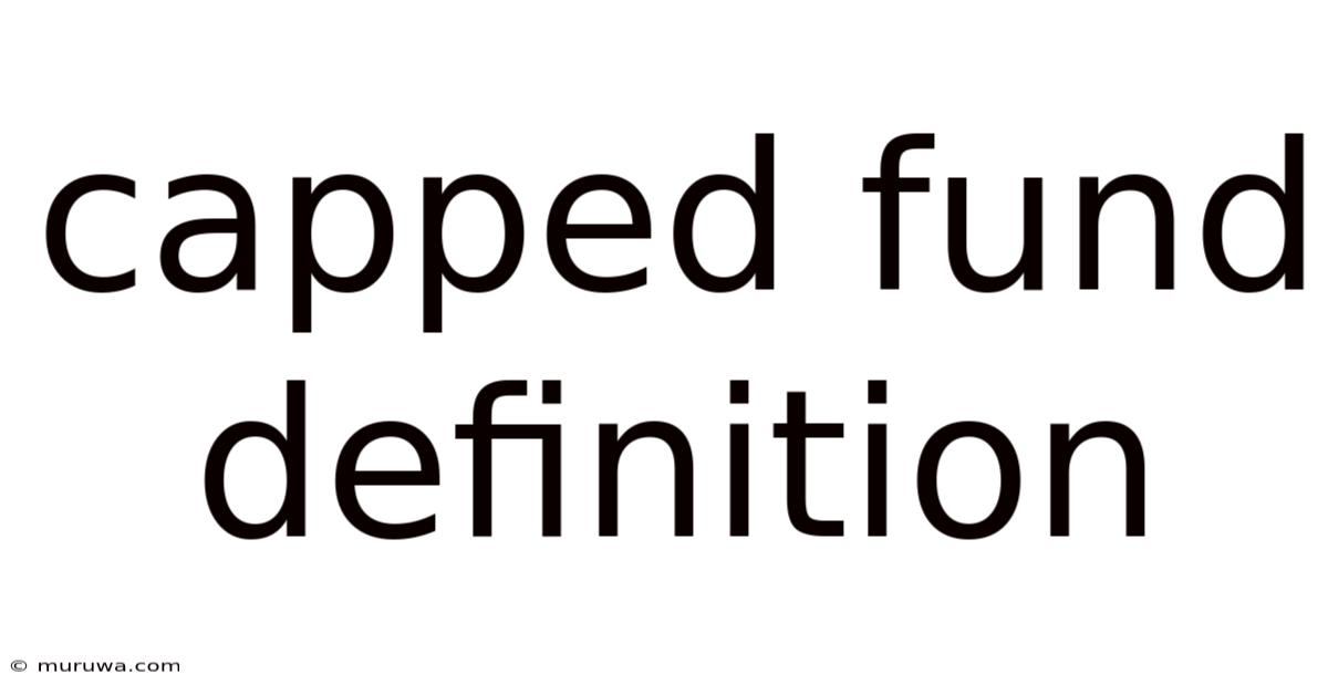 Capped Fund Definition Capped Fund Definition
