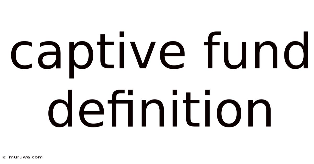 Captive Fund Definition Captive Fund Definition
