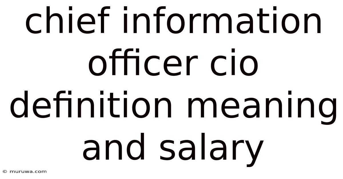 Chief Information Officer Cio Definition Meaning And Salary Chief Information Officer Cio Definition Meaning And Salary
