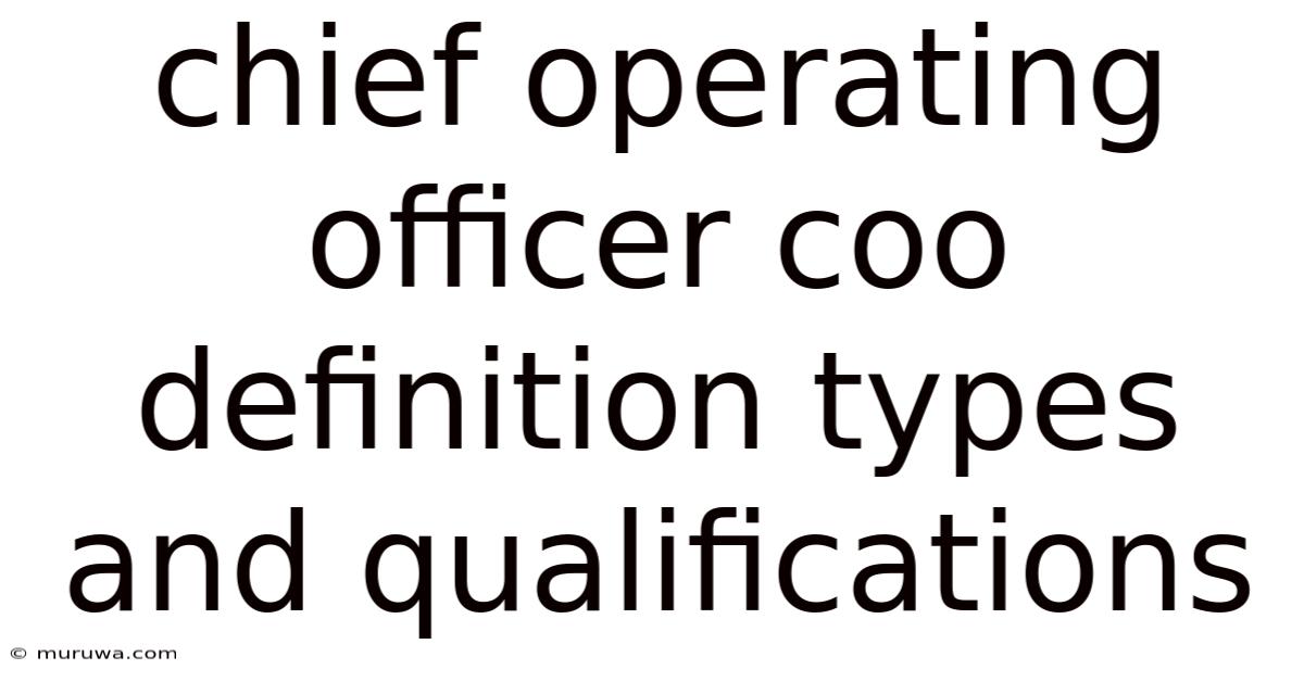 Chief Operating Officer Coo Definition Types And Qualifications Chief Operating Officer Coo Definition Types And Qualifications