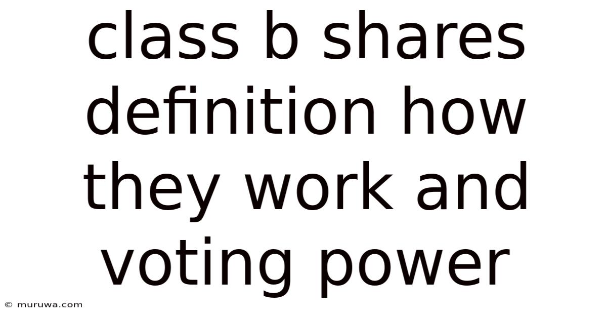 Class B Shares Definition How They Work And Voting Power Class B Shares Definition How They Work And Voting Power