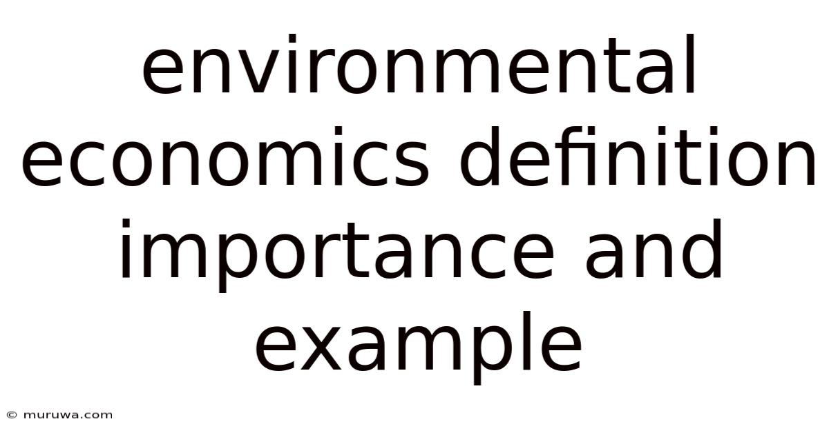 Environmental Economics Definition Importance And Example