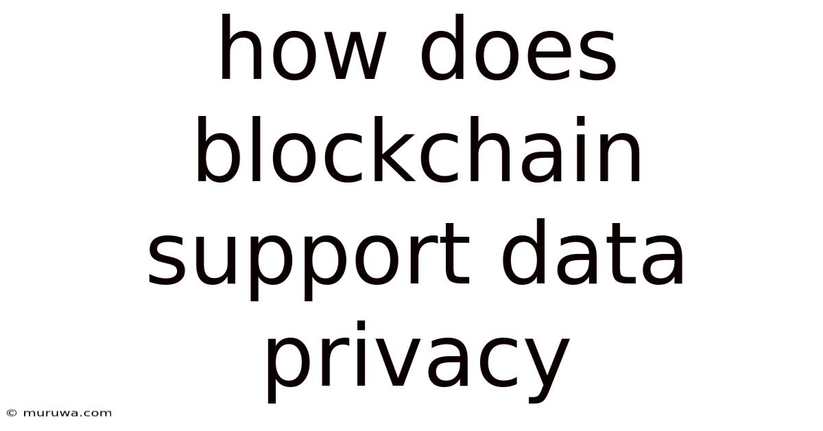 How Does Blockchain Support Data Privacy How Does Blockchain Support Data Privacy