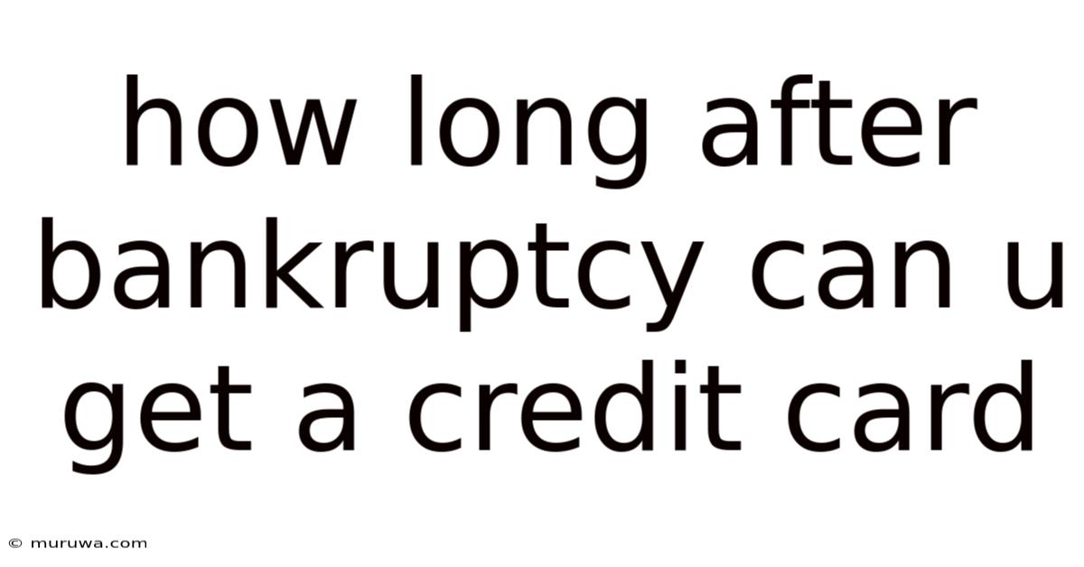 How Long After Bankruptcy Can U Get A Credit Card