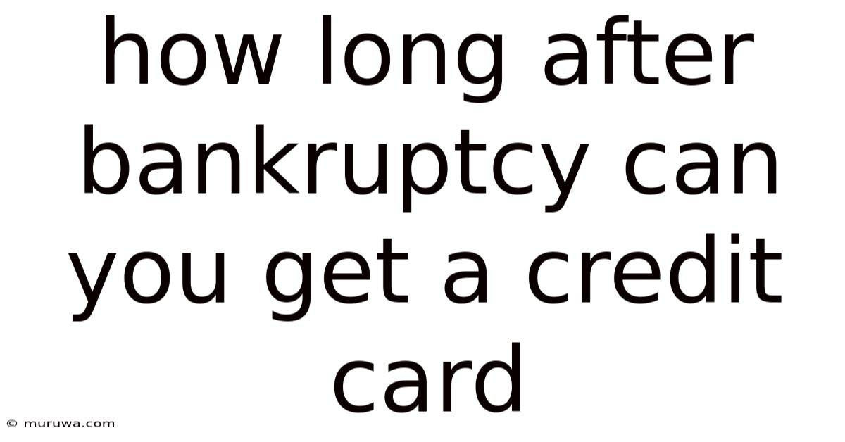 How Long After Bankruptcy Can You Get A Credit Card How Long After Bankruptcy Can You Get A Credit Card