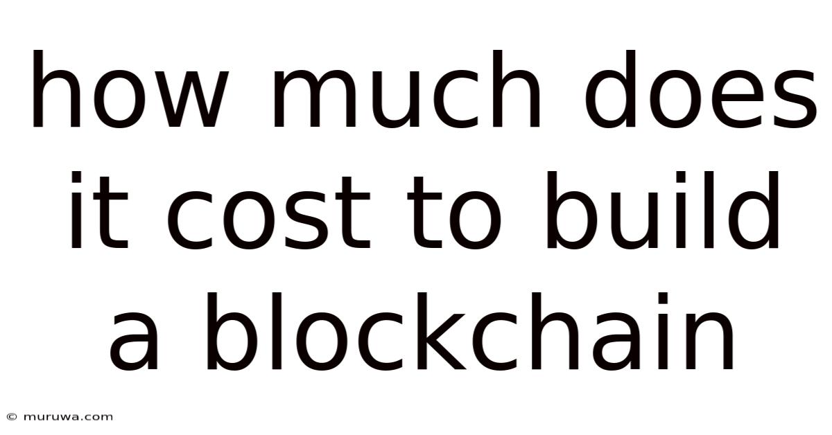 How Much Does It Cost To Build A Blockchain How Much Does It Cost To Build A Blockchain