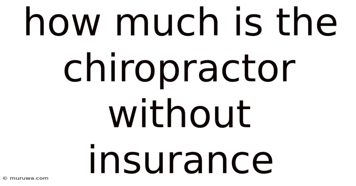 How Much Is The Chiropractor Without Insurance How Much Is The Chiropractor Without Insurance