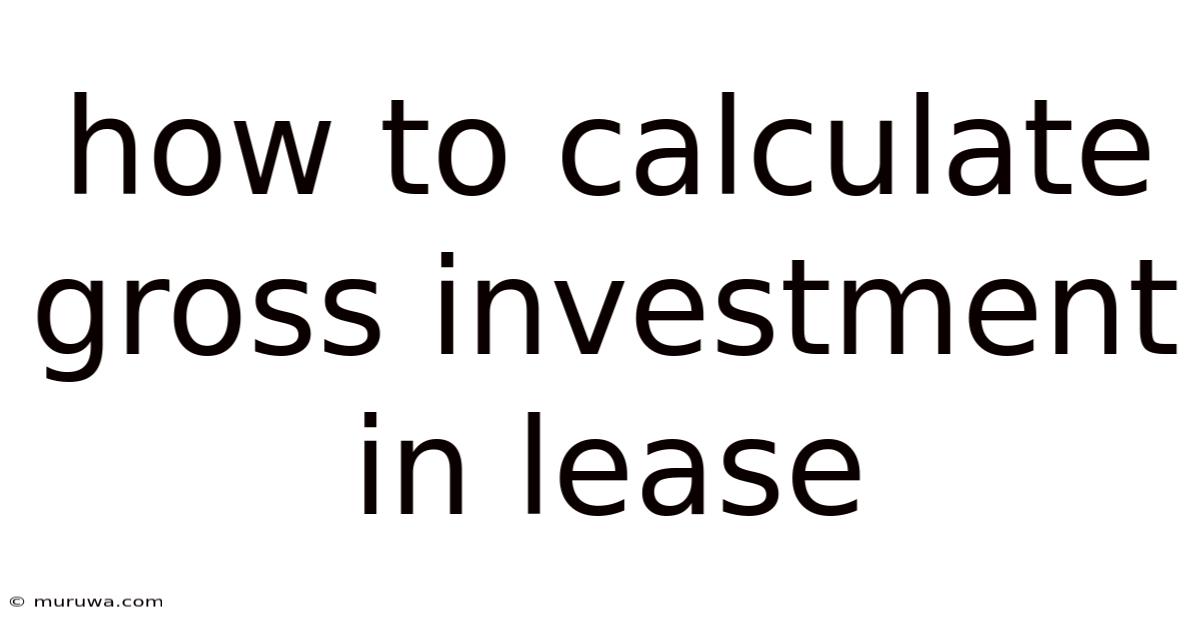 How To Calculate Gross Investment In Lease How To Calculate Gross Investment In Lease