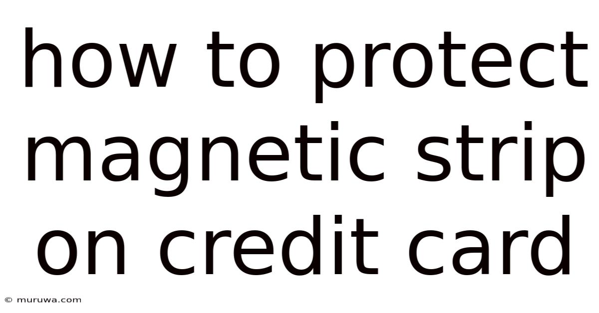 How To Protect Magnetic Strip On Credit Card How To Protect Magnetic Strip On Credit Card
