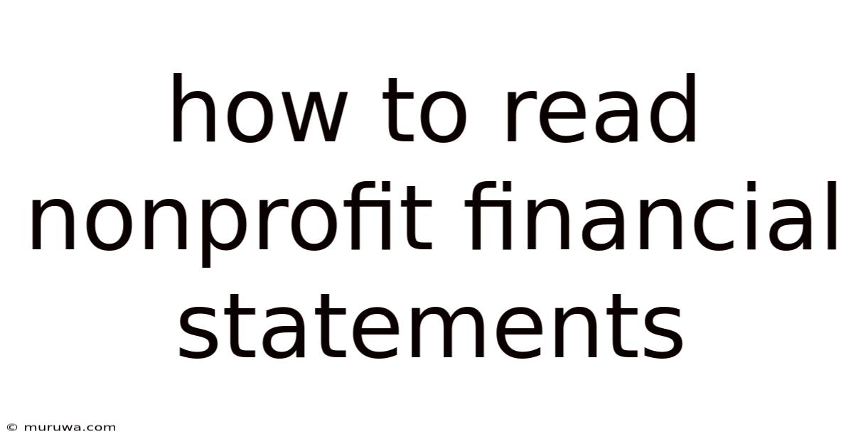 How To Read Nonprofit Financial Statements