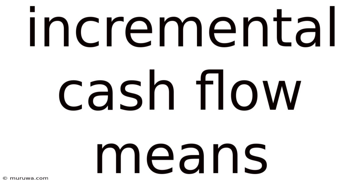 Incremental Cash Flow Means