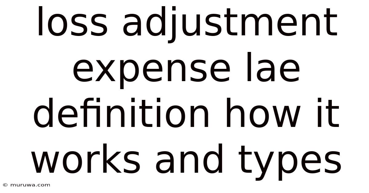 Loss Adjustment Expense Lae Definition How It Works And Types Loss Adjustment Expense Lae Definition How It Works And Types