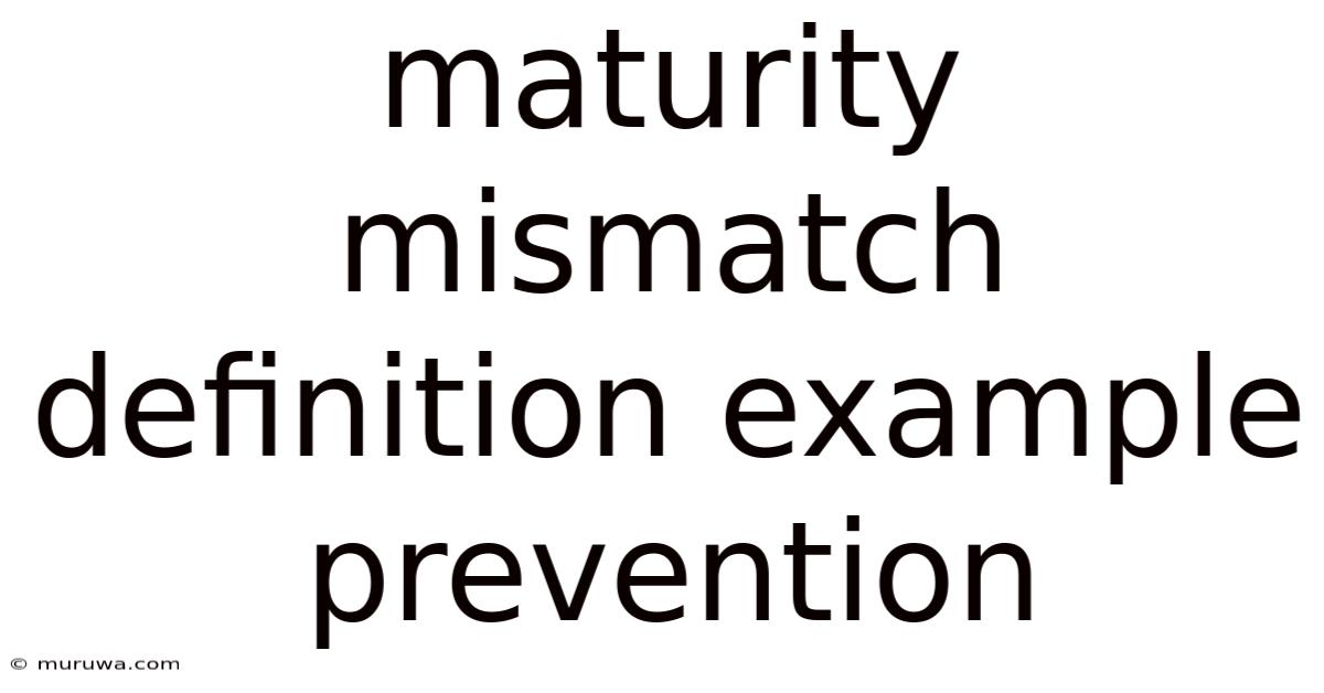 Maturity Mismatch Definition Example Prevention
