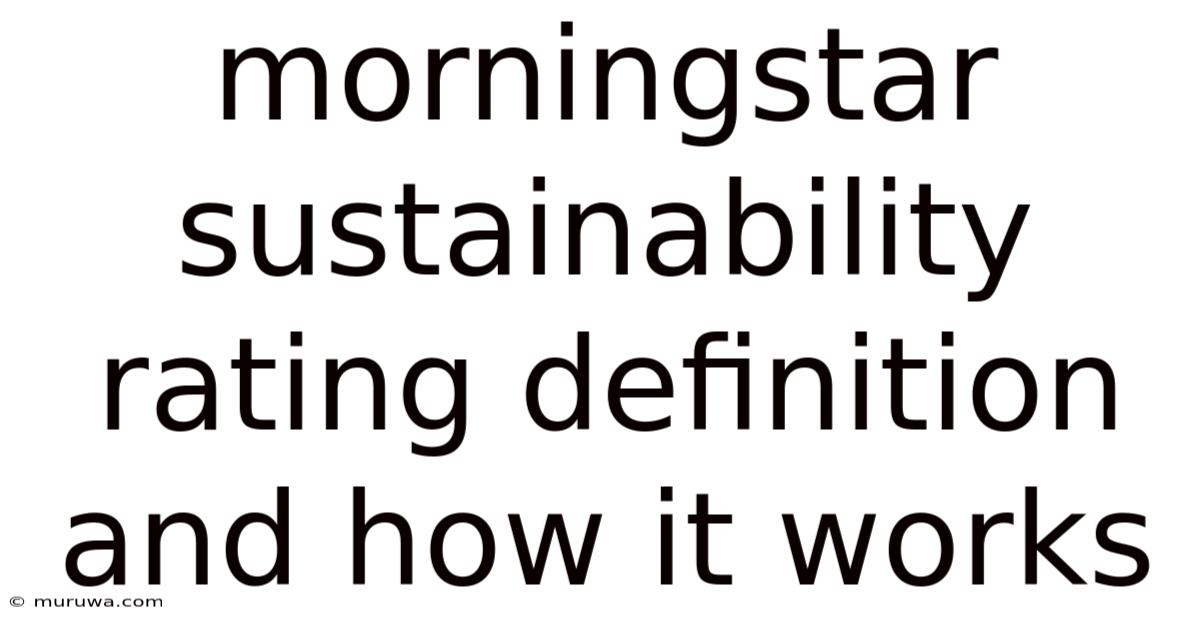 Morningstar Sustainability Rating Definition And How It Works Morningstar Sustainability Rating Definition And How It Works