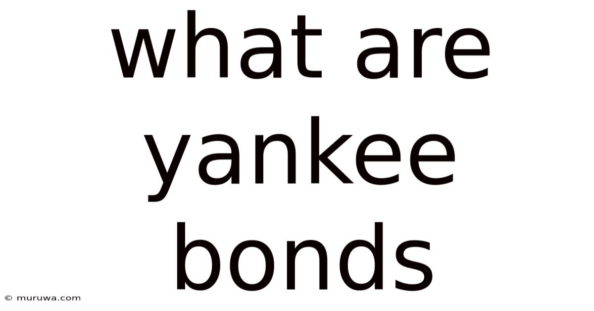 What Are Yankee Bonds What Are Yankee Bonds