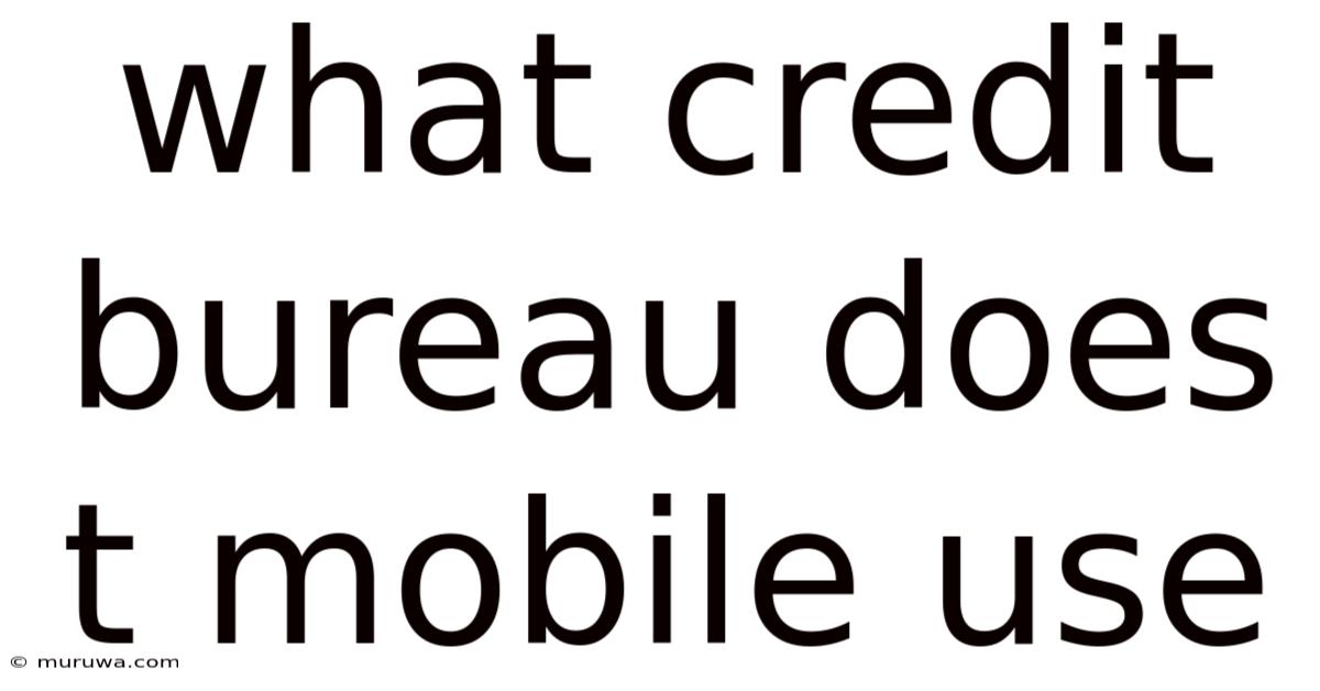 What Credit Bureau Does T Mobile Use