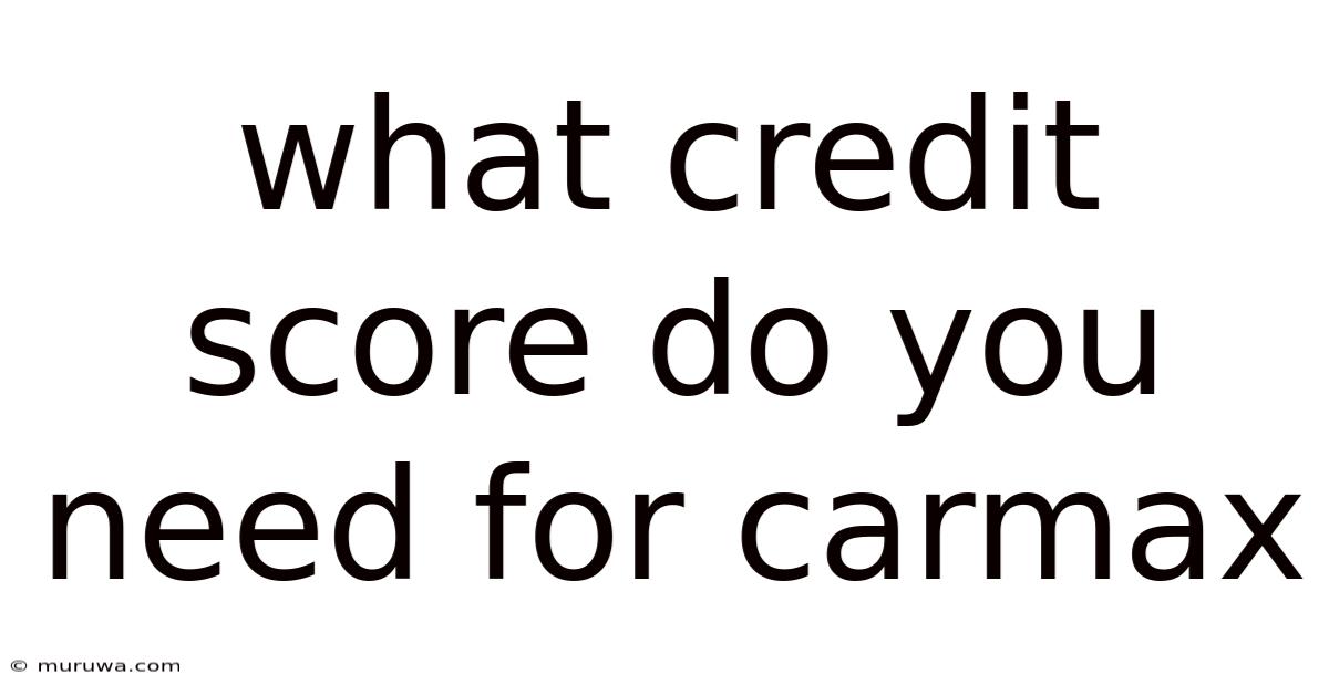 What Credit Score Do You Need For Carmax What Credit Score Do You Need For Carmax