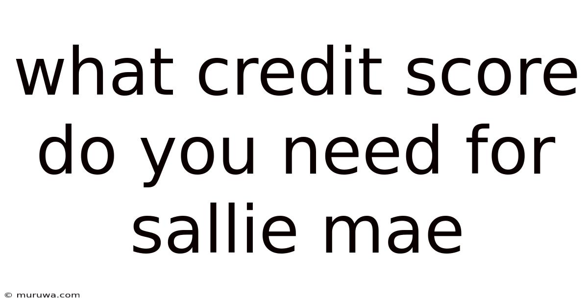 What Credit Score Do You Need For Sallie Mae What Credit Score Do You Need For Sallie Mae