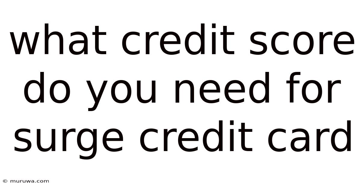 What Credit Score Do You Need For Surge Credit Card What Credit Score Do You Need For Surge Credit Card