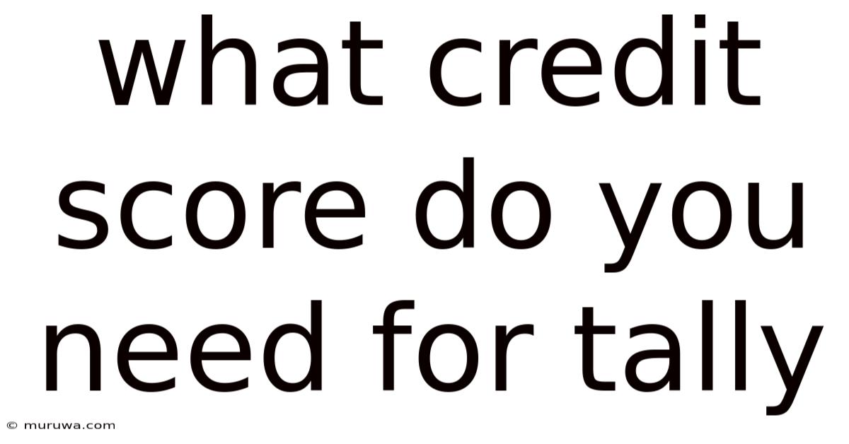 What Credit Score Do You Need For Tally What Credit Score Do You Need For Tally