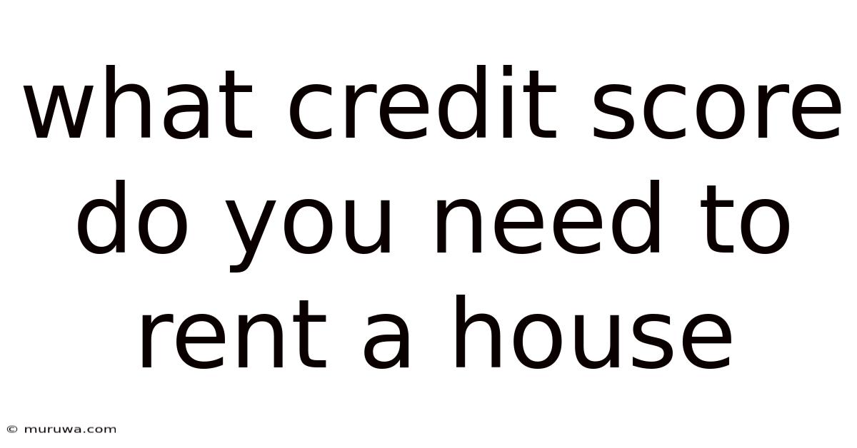 What Credit Score Do You Need To Rent A House What Credit Score Do You Need To Rent A House