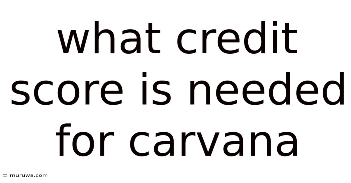 What Credit Score Is Needed For Carvana What Credit Score Is Needed For Carvana