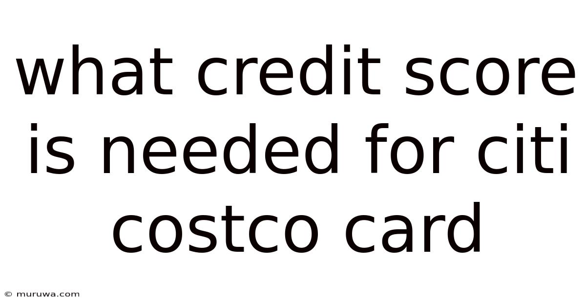 What Credit Score Is Needed For Citi Costco Card