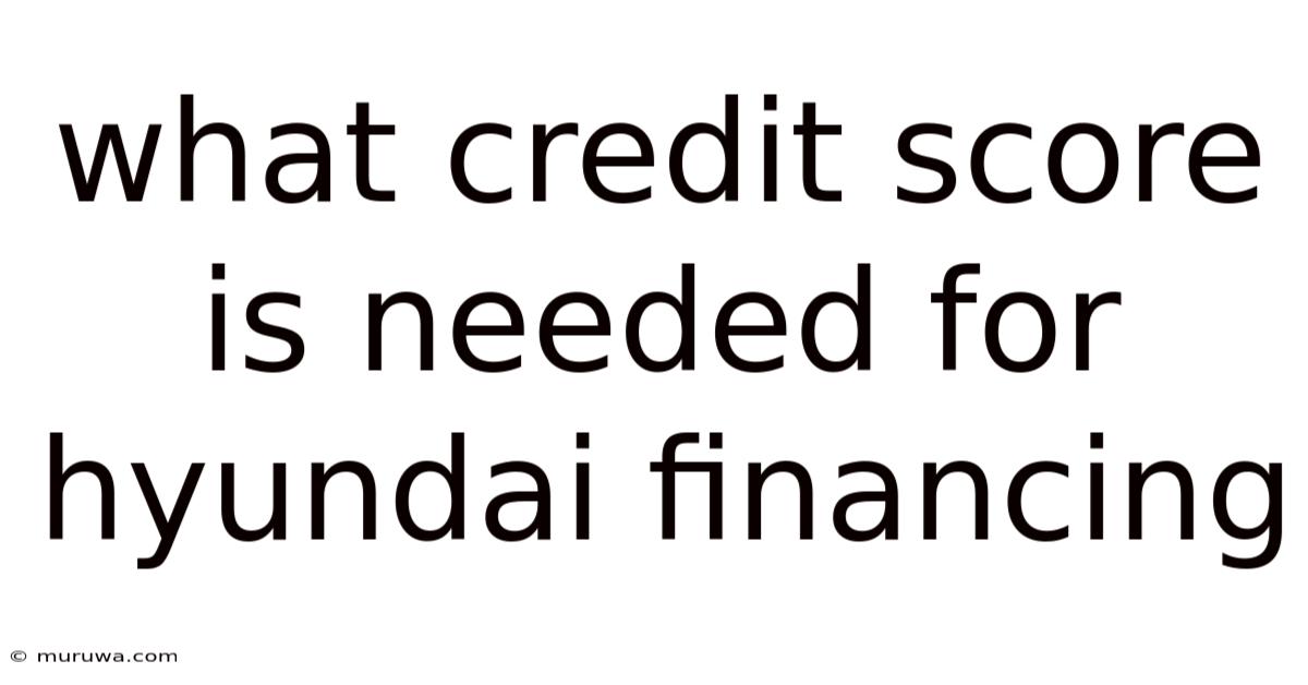What Credit Score Is Needed For Hyundai Financing What Credit Score Is Needed For Hyundai Financing