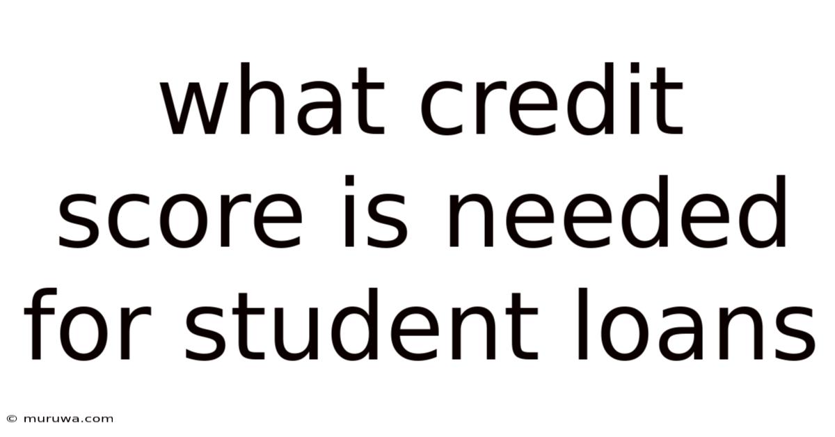 What Credit Score Is Needed For Student Loans What Credit Score Is Needed For Student Loans