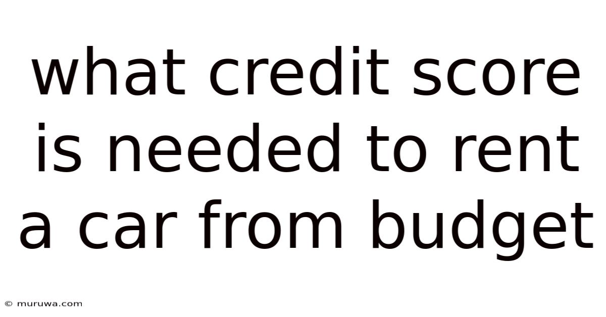 What Credit Score Is Needed To Rent A Car From Budget