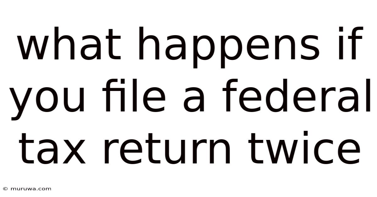 What Happens If You File A Federal Tax Return Twice What Happens If You File A Federal Tax Return Twice
