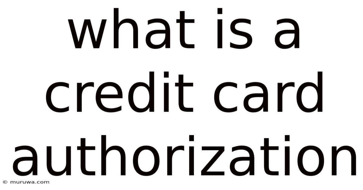 What Is A Credit Card Authorization What Is A Credit Card Authorization