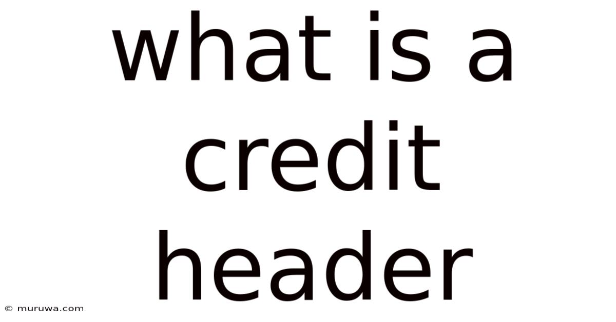 What Is A Credit Header What Is A Credit Header