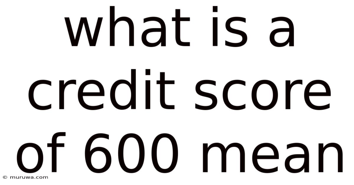 What Is A Credit Score Of 600 Mean
