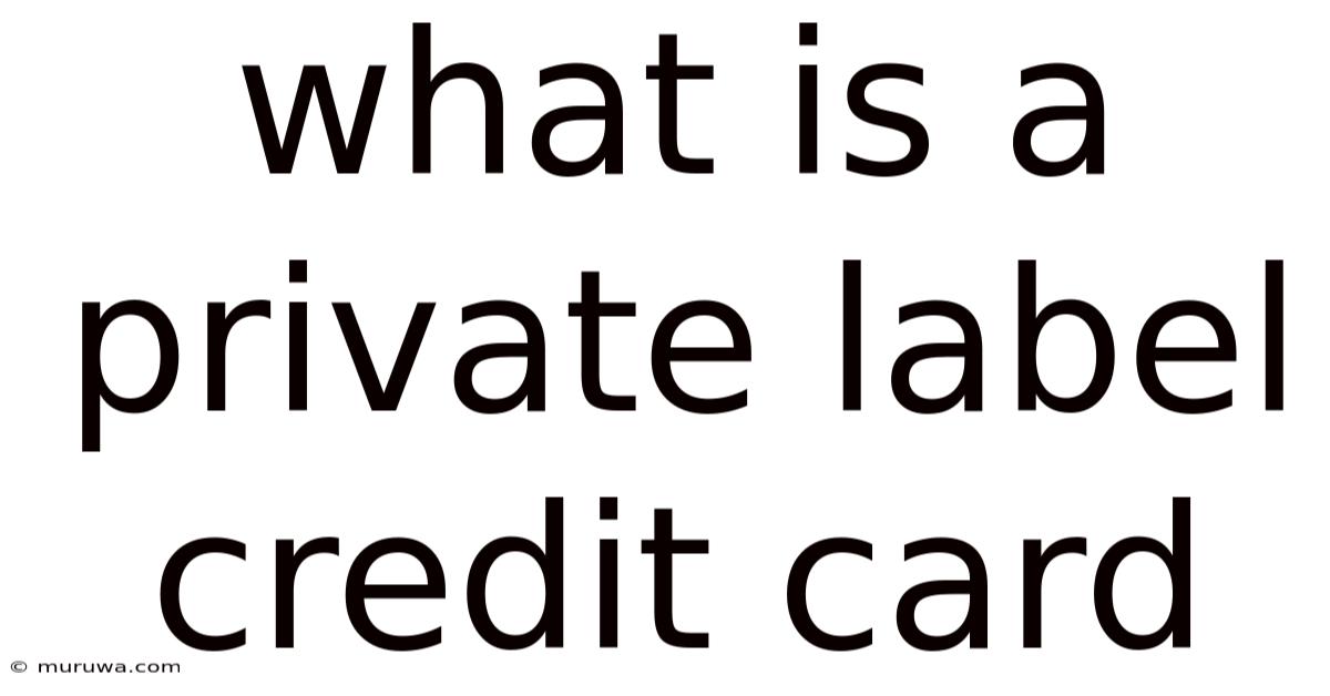 What Is A Private Label Credit Card What Is A Private Label Credit Card