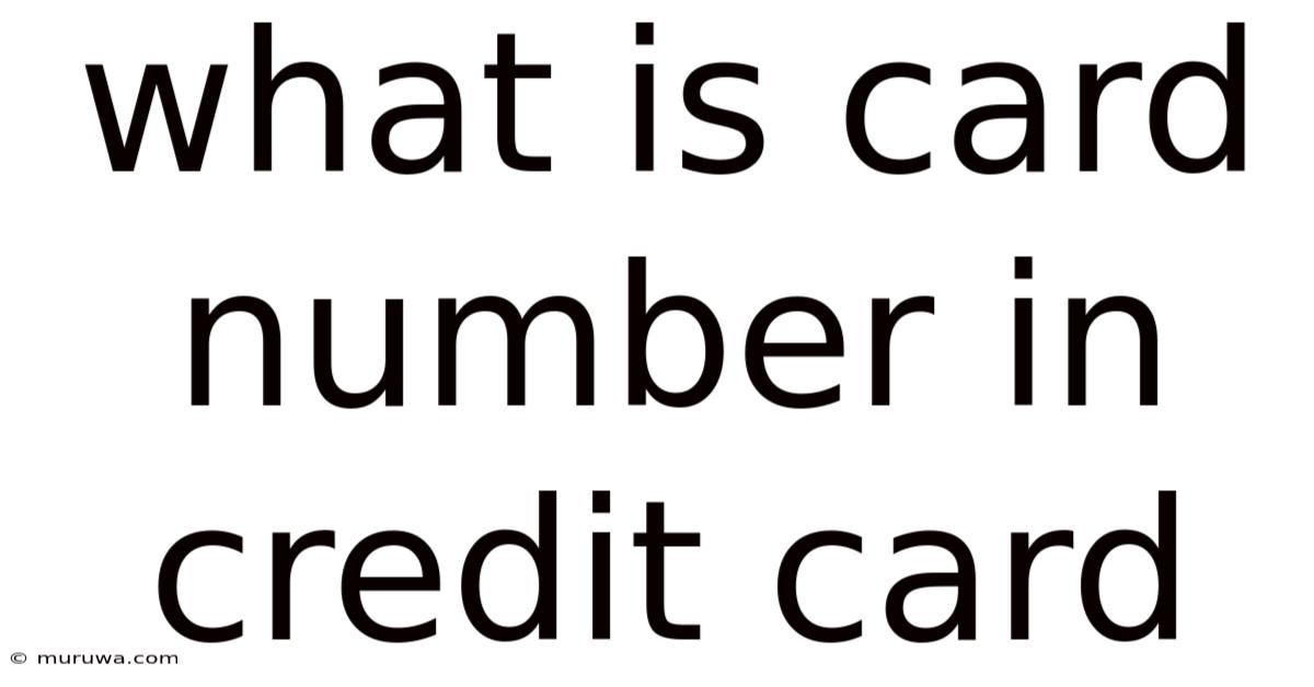 What Is Card Number In Credit Card What Is Card Number In Credit Card