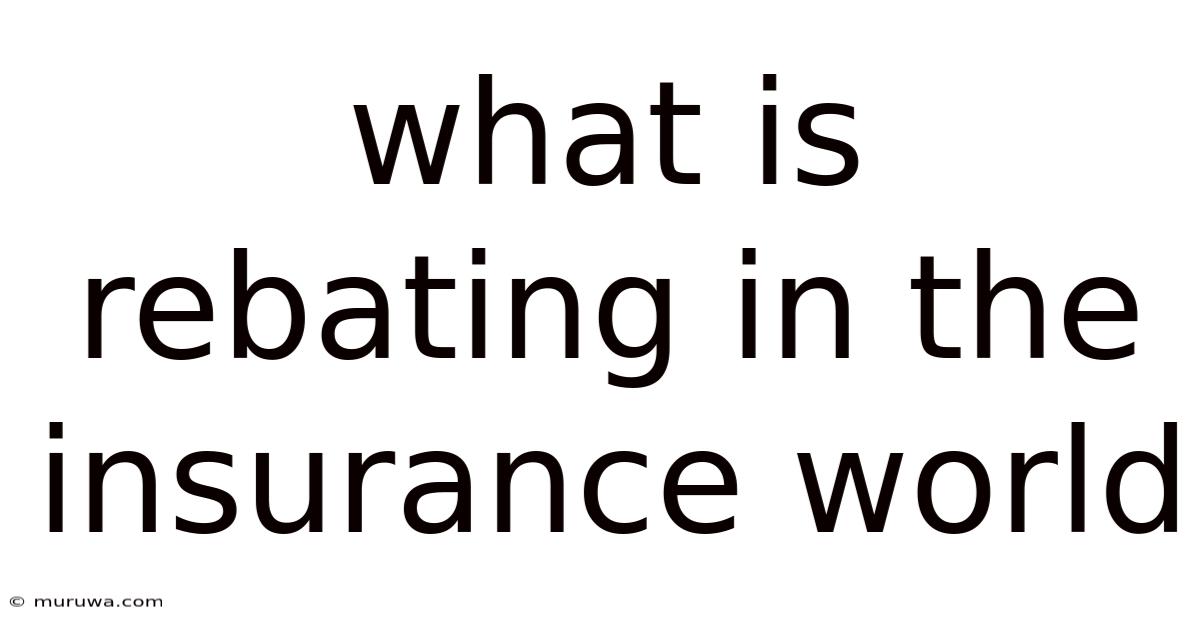 What Is Rebating In The Insurance World