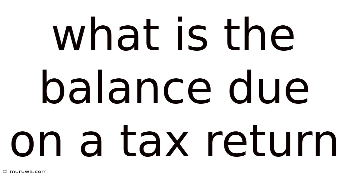 What Is The Balance Due On A Tax Return What Is The Balance Due On A Tax Return