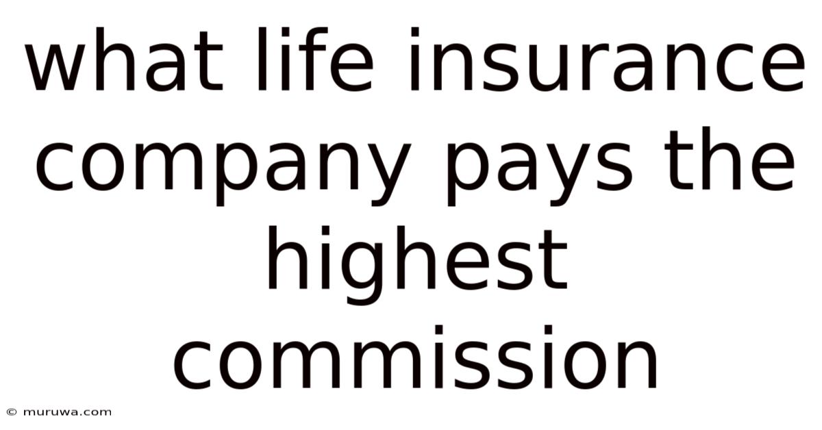 What Life Insurance Company Pays The Highest Commission What Life Insurance Company Pays The Highest Commission