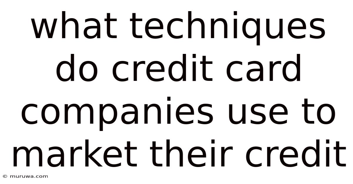 What Techniques Do Credit Card Companies Use To Market Their Credit What Techniques Do Credit Card Companies Use To Market Their Credit