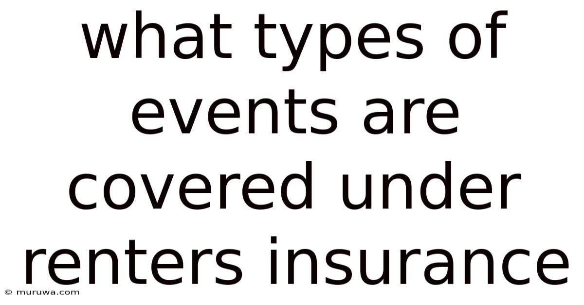 What Types Of Events Are Covered Under Renters Insurance