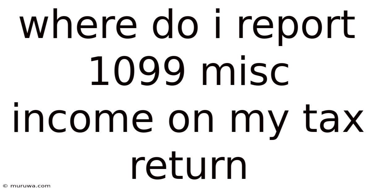 Where Do I Report 1099 Misc Income On My Tax Return Where Do I Report 1099 Misc Income On My Tax Return