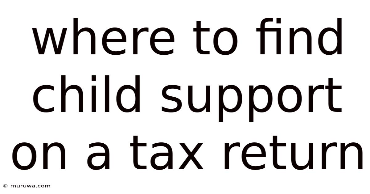 Where To Find Child Support On A Tax Return Where To Find Child Support On A Tax Return