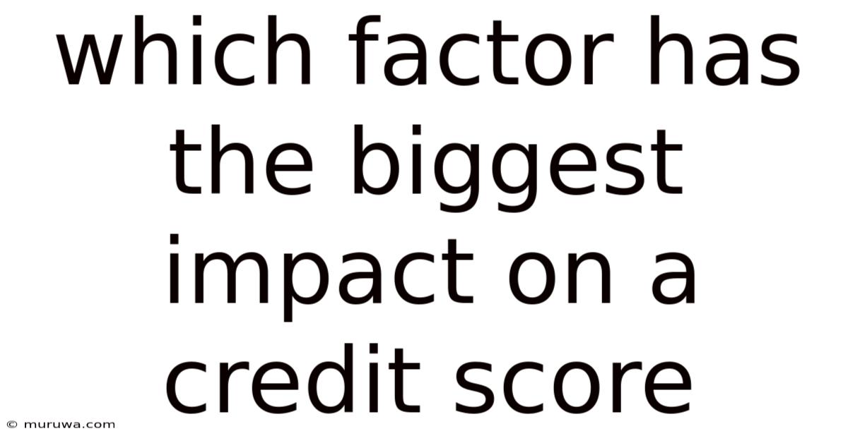 Which Factor Has The Biggest Impact On A Credit Score Which Factor Has The Biggest Impact On A Credit Score