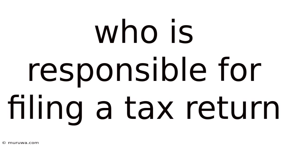 Who Is Responsible For Filing A Tax Return Who Is Responsible For Filing A Tax Return