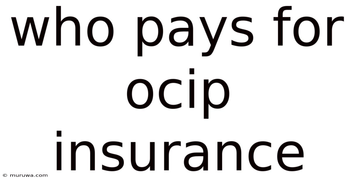 Who Pays For Ocip Insurance Who Pays For Ocip Insurance