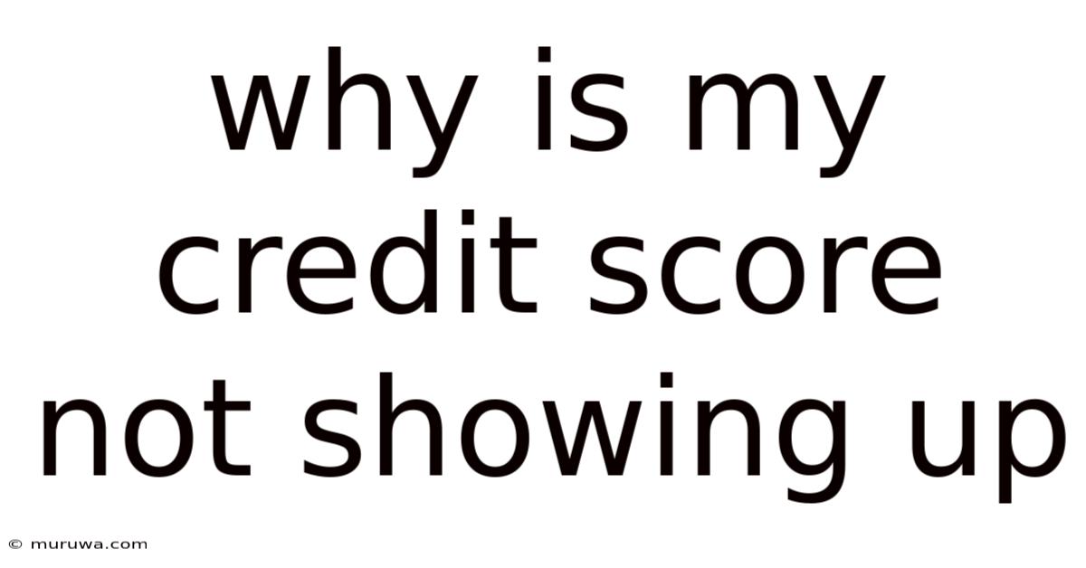 Why Is My Credit Score Not Showing Up Why Is My Credit Score Not Showing Up